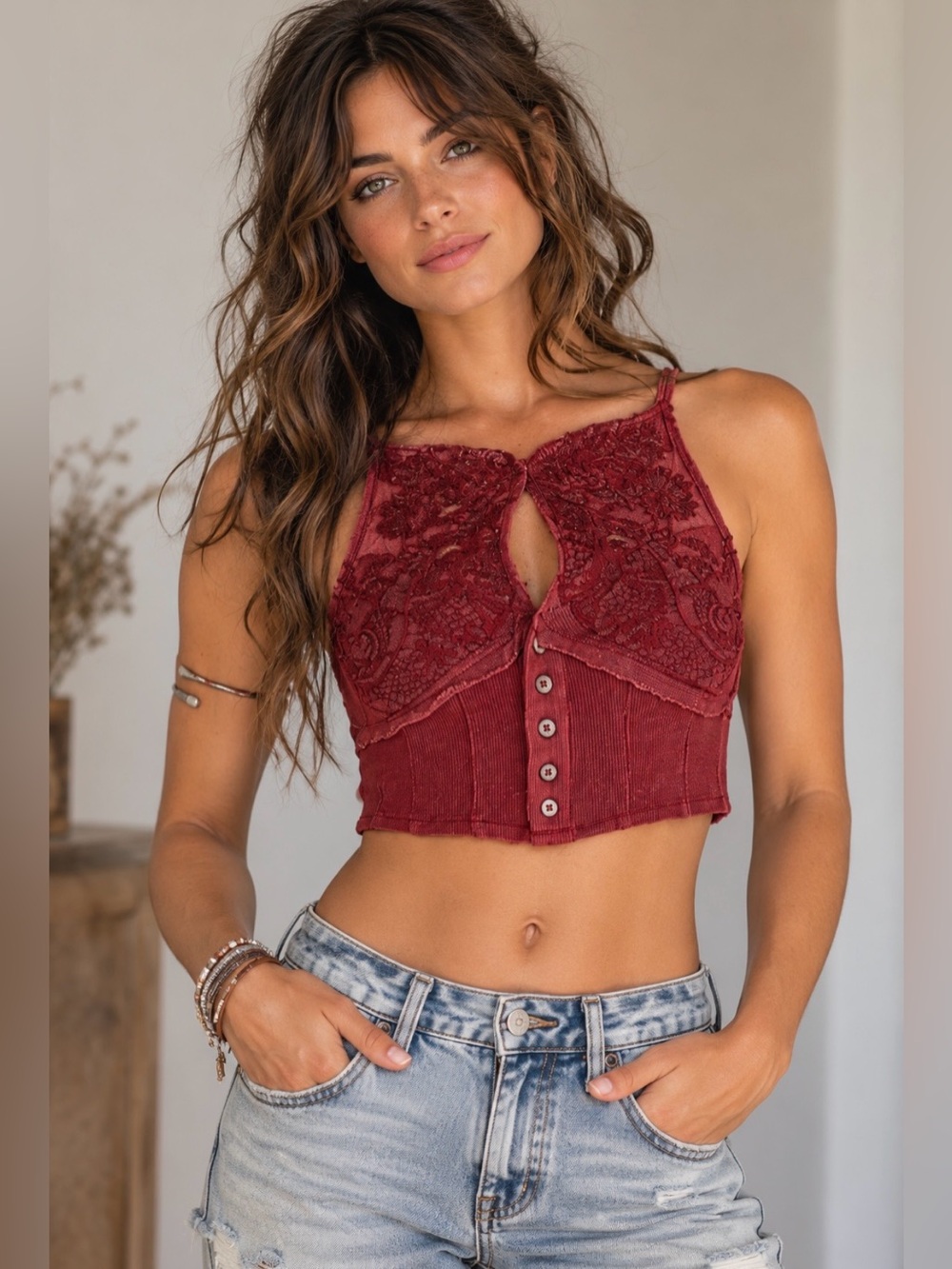 NWOT Free People Have My Heart Top